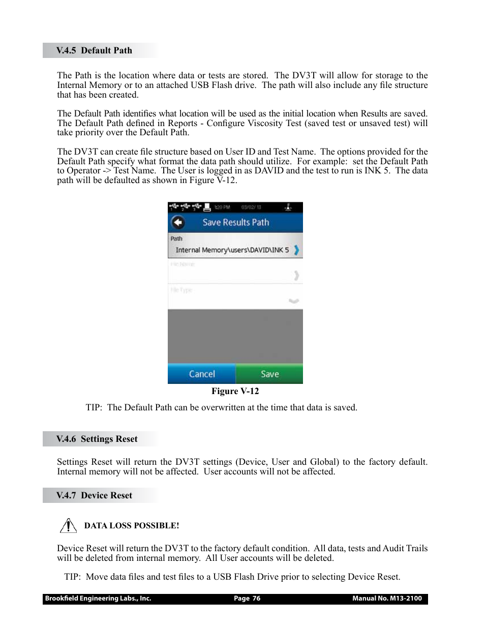 Brookfield DV3T Rheometer User Manual | Page 76 / 125