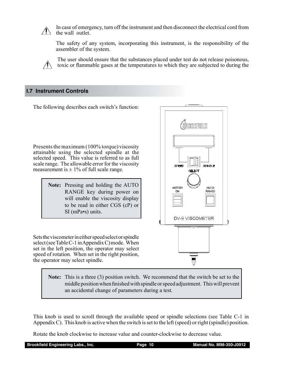 Brookfield DV-E Viscometer User Manual | Page 10 / 37