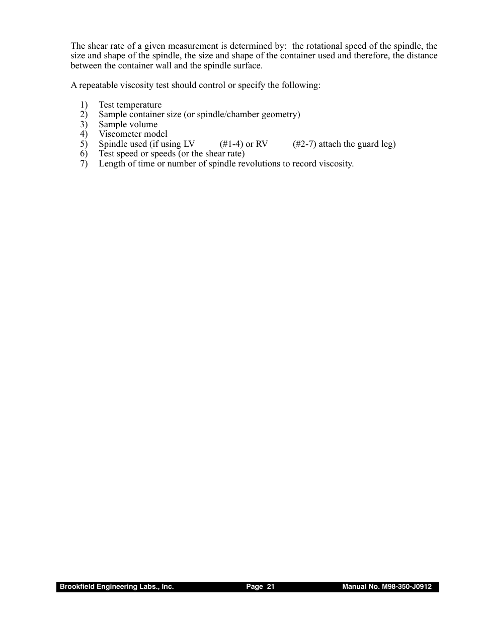Brookfield DV-E Viscometer User Manual | Page 21 / 37