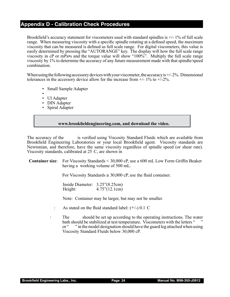 Brookfield DV-E Viscometer User Manual | Page 24 / 37