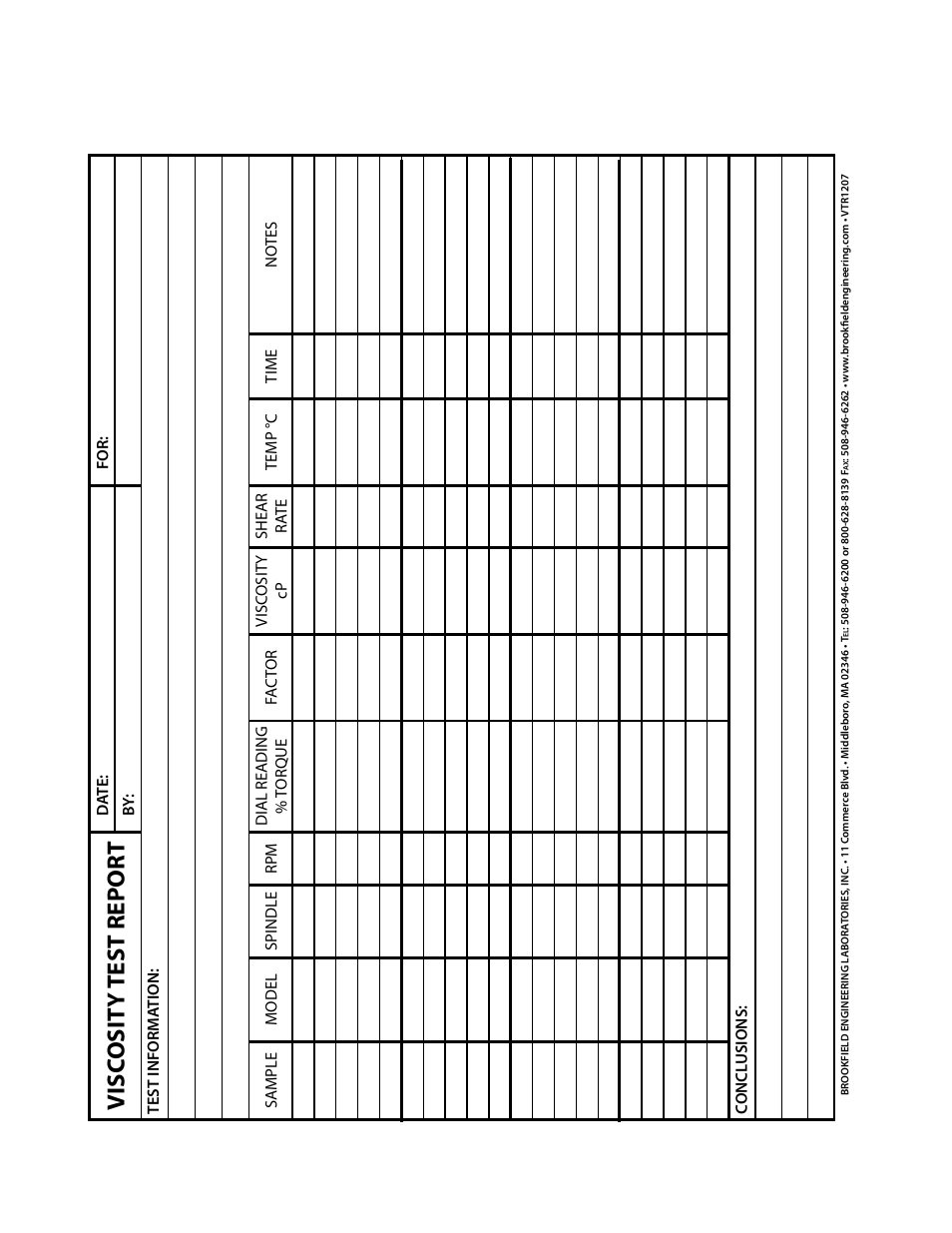 Visc osit y test report | Brookfield DV-E Viscometer User Manual | Page 37 / 37
