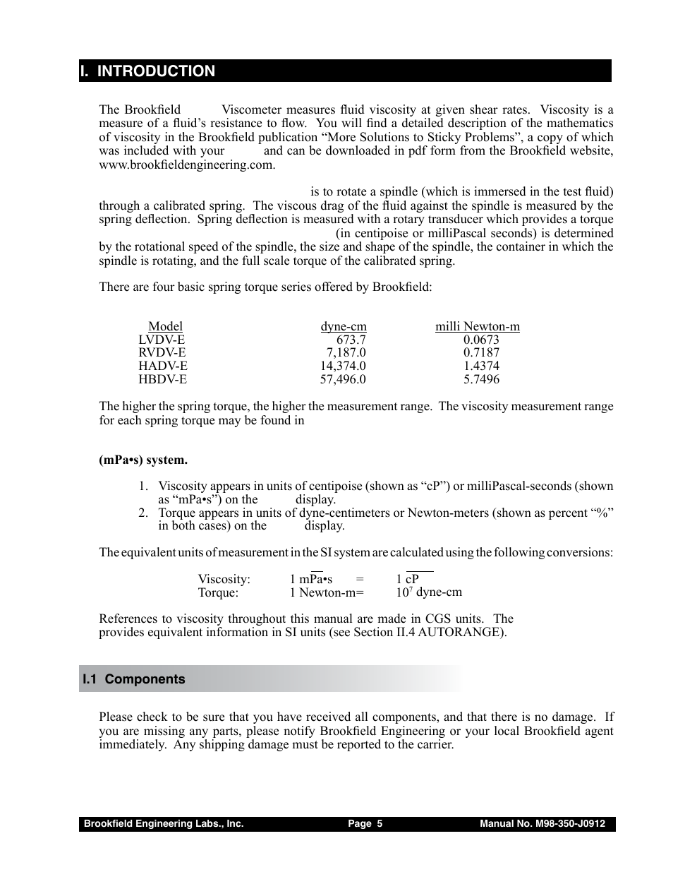 Brookfield DV-E Viscometer User Manual | Page 5 / 37