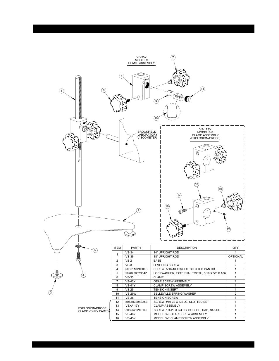 Appendix i - dve-50 probe clip, Appendix h - model s laboratory stand, Figure h1 | Brookfield DV-II+ Programmable Viscometer User Manual | Page 65 / 75