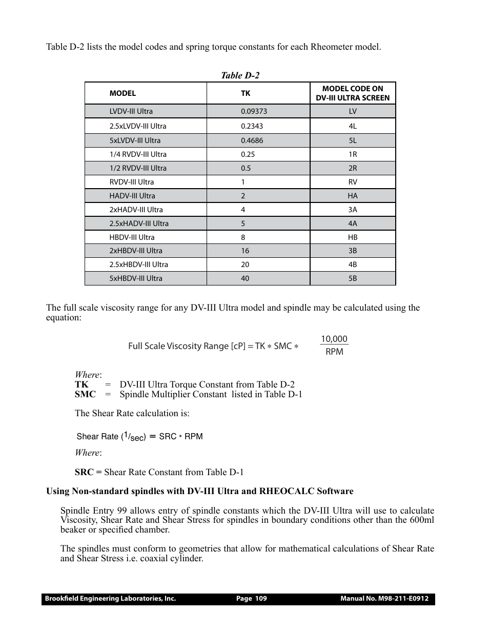 Brookfield DV-III Ultra Rheometer User Manual | Page 109 / 133