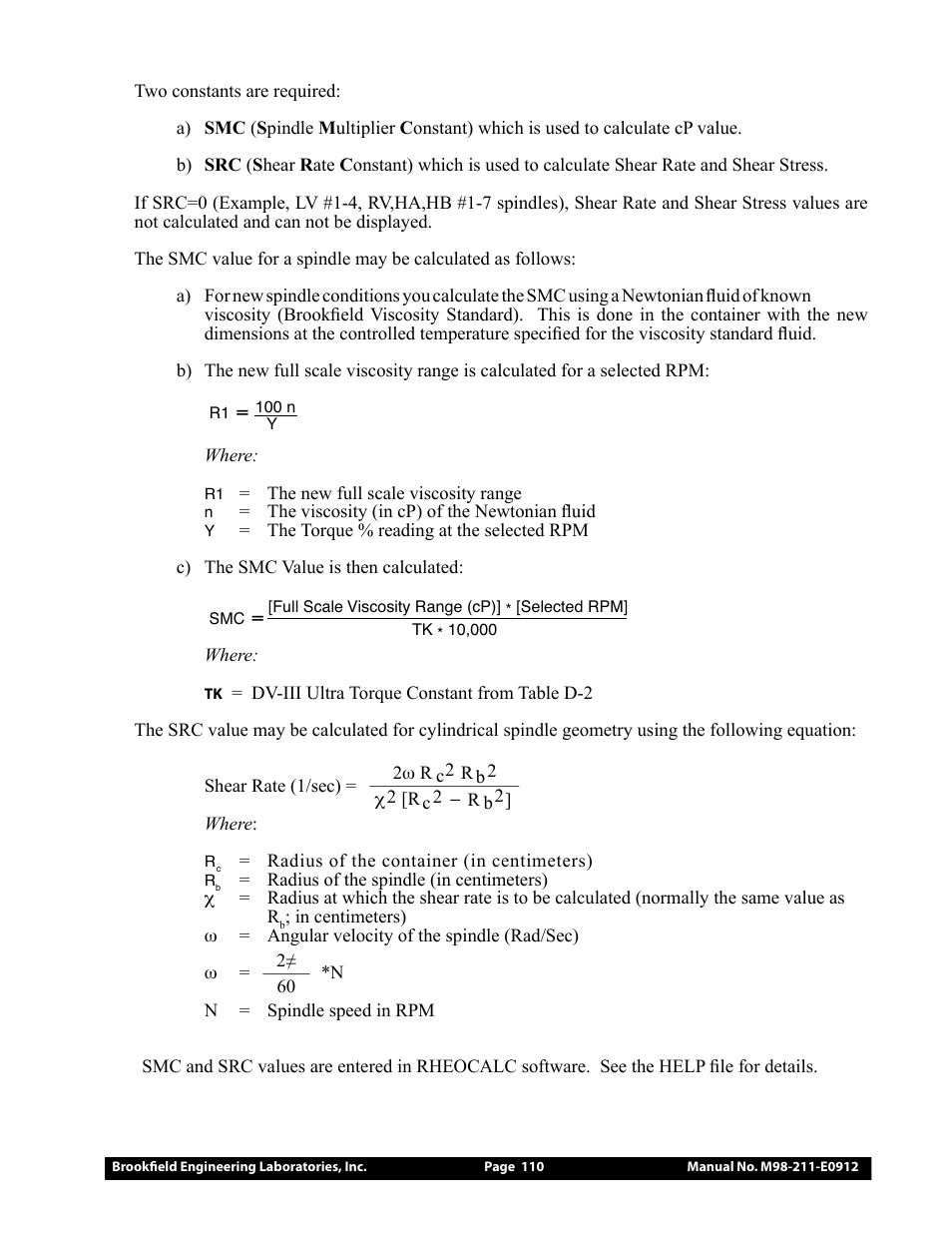 Brookfield DV-III Ultra Rheometer User Manual | Page 110 / 133
