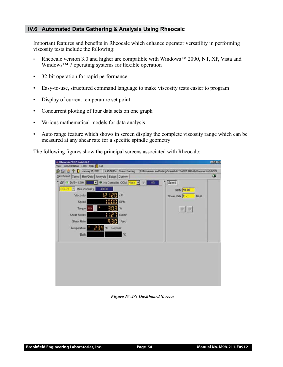 Brookfield DV-III Ultra Rheometer User Manual | Page 54 / 133
