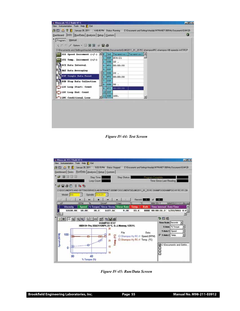 Brookfield DV-III Ultra Rheometer User Manual | Page 55 / 133