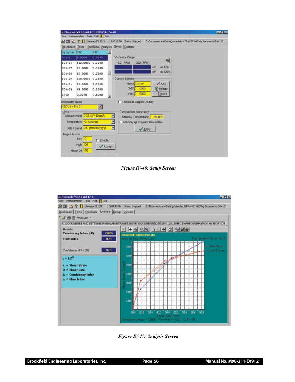 Brookfield DV-III Ultra Rheometer User Manual | Page 56 / 133