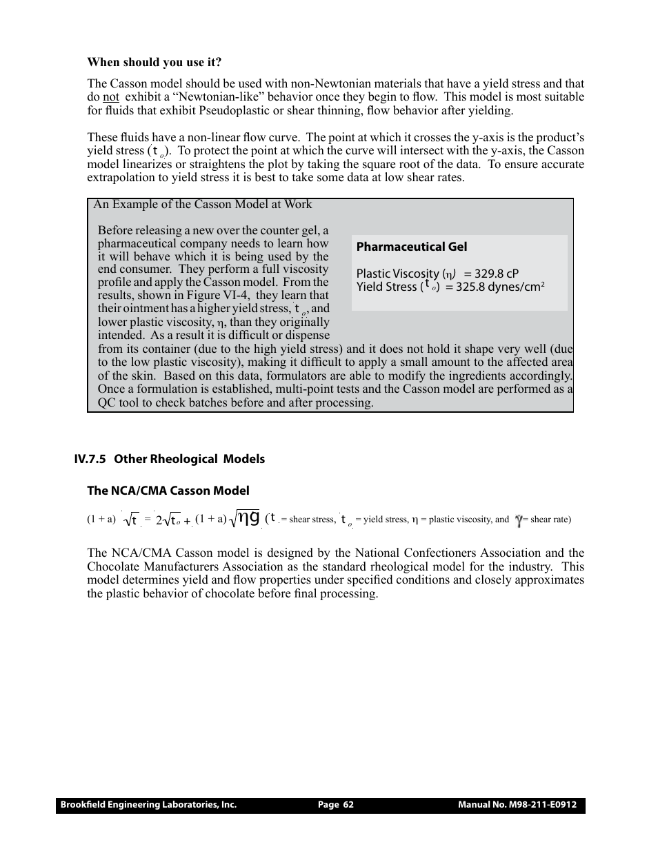 Brookfield DV-III Ultra Rheometer User Manual | Page 62 / 133