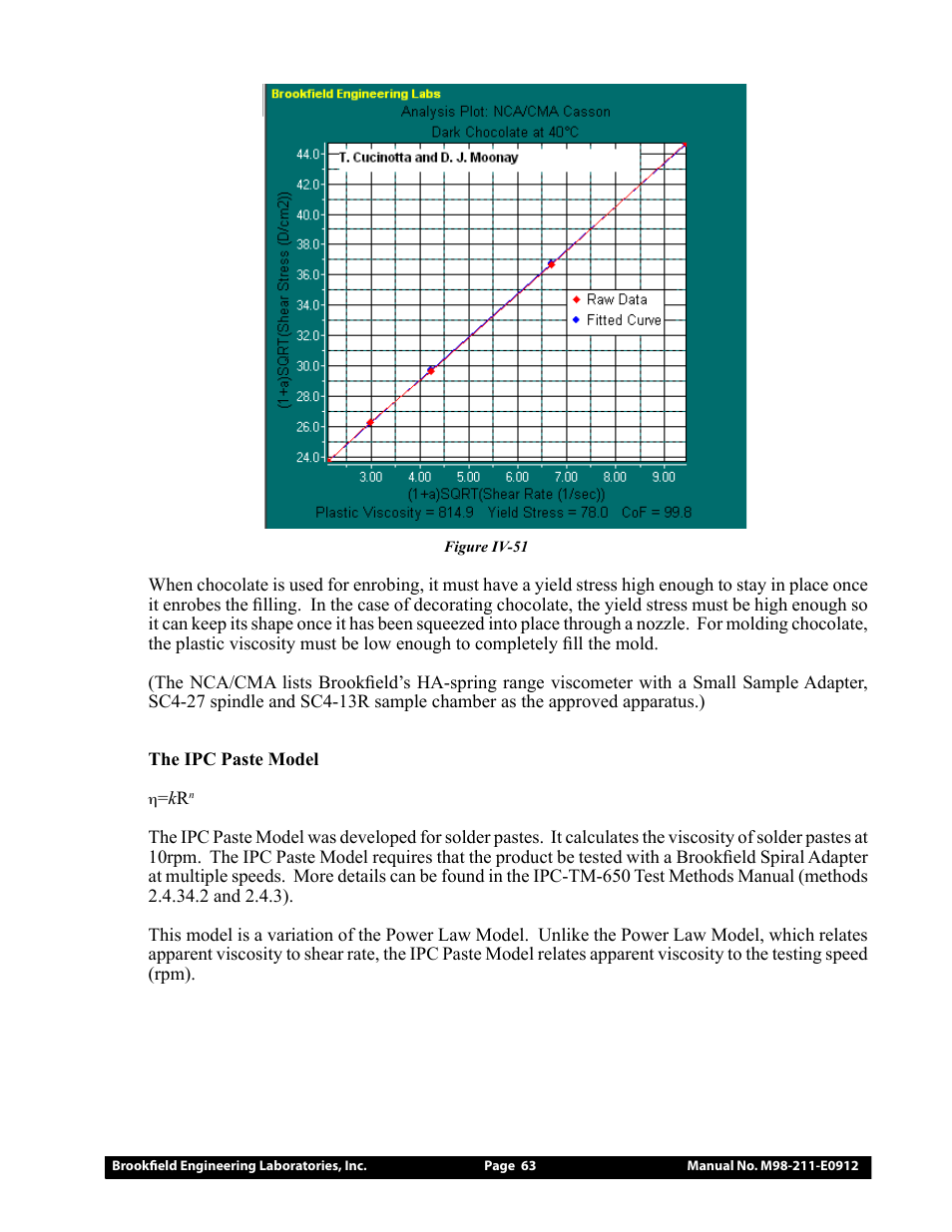 Brookfield DV-III Ultra Rheometer User Manual | Page 63 / 133