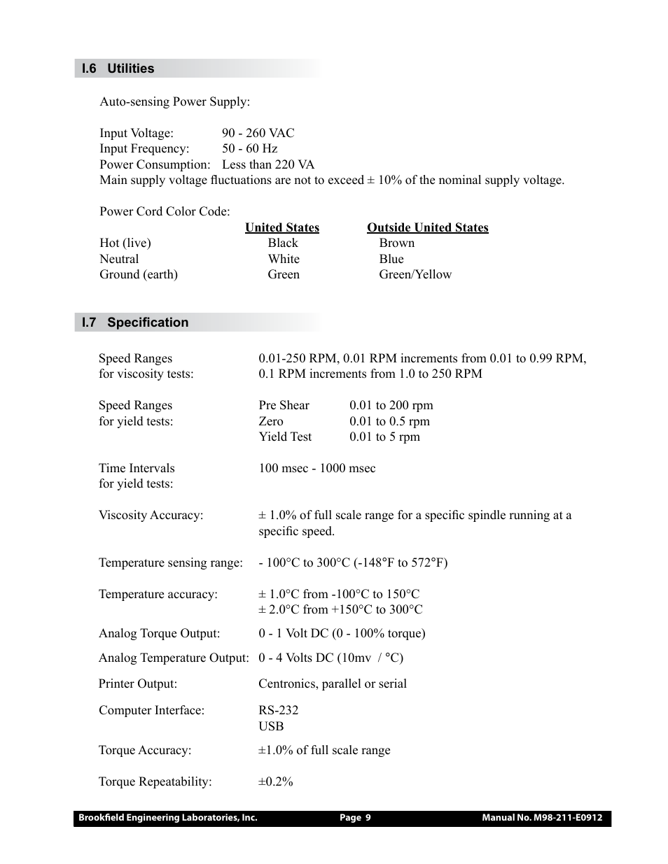 Brookfield DV-III Ultra Rheometer User Manual | Page 9 / 133