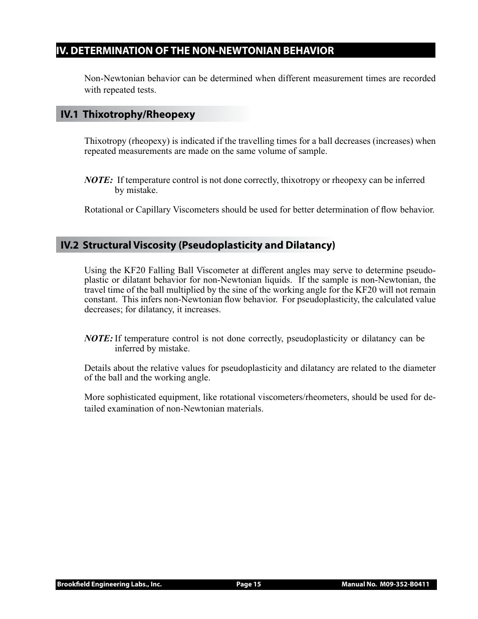Brookfield Falling Ball KF20 User Manual | Page 15 / 18