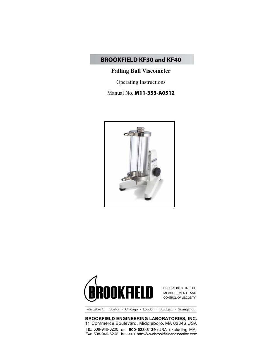 Brookfield Falling Ball KF40 User Manual | 19 pages