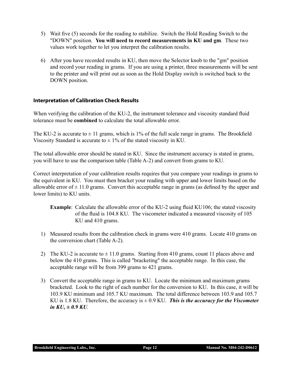 Brookfield KU-2 Viscometer User Manual | Page 12 / 19