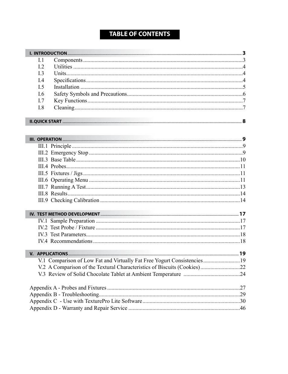 Brookfield LFRA Texture Analyzer User Manual | Page 2 / 46