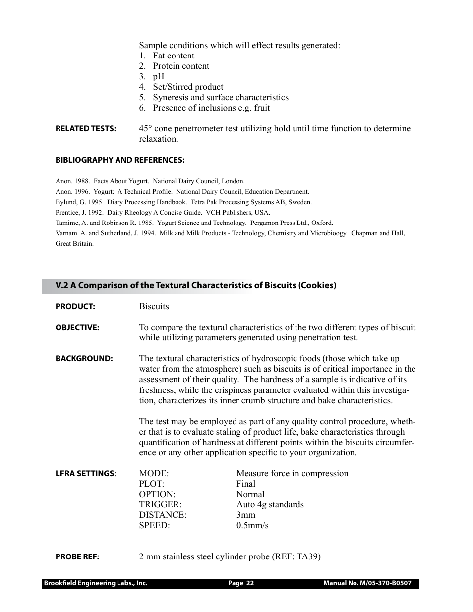 Brookfield LFRA Texture Analyzer User Manual | Page 22 / 46