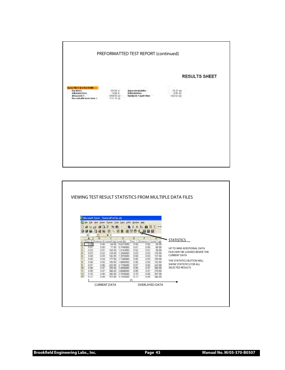 Brookfield LFRA Texture Analyzer User Manual | Page 43 / 46