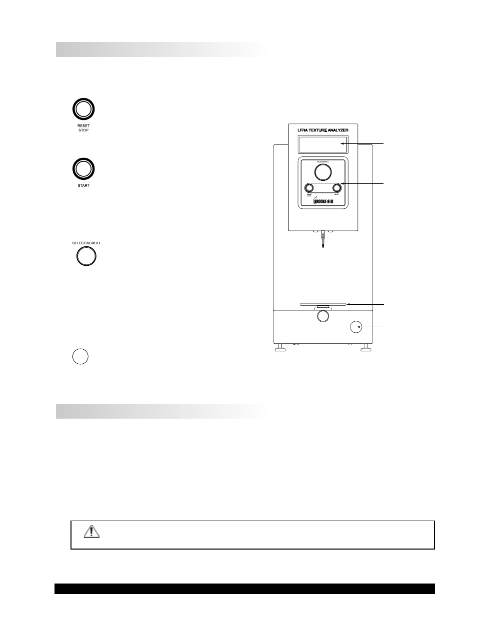 I.7 key functions, I.8 cleaning, Key functions | Cleaning | Brookfield LFRA Texture Analyzer User Manual | Page 7 / 30