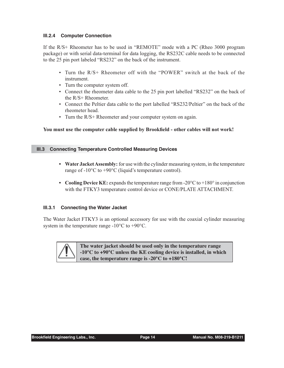Brookfield R/S Coaxial Cylinder Rheometer User Manual | Page 14 / 81