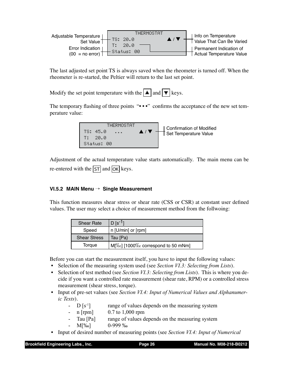 Vi.5.2 main menu → single measurement | Brookfield R/S CPS Rheometer User Manual | Page 26 / 62