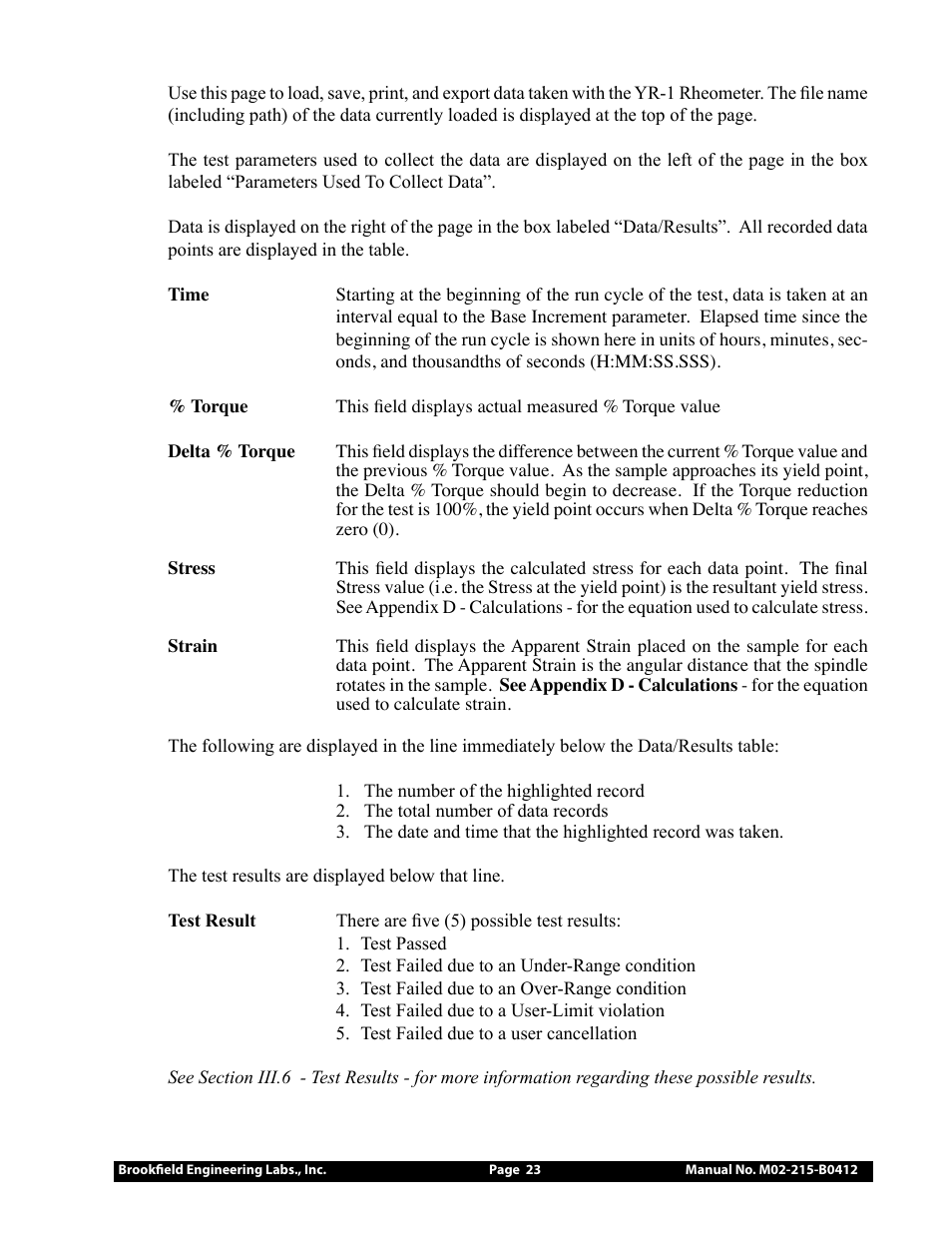 Brookfield YR-1 Rheometer User Manual | Page 23 / 64