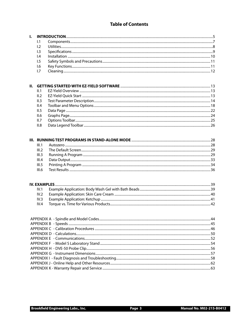 Brookfield YR-1 Rheometer User Manual | Page 3 / 64