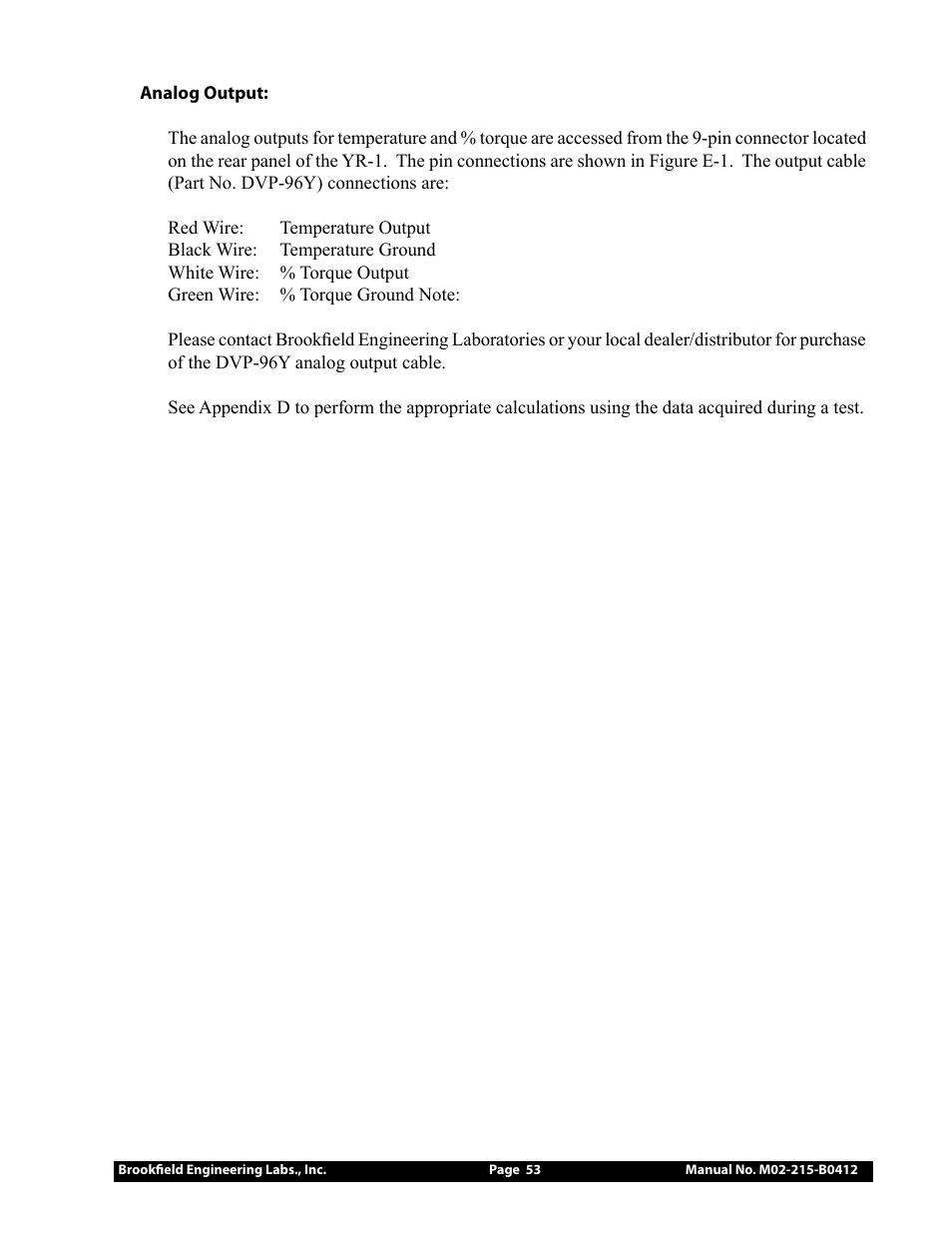 Brookfield YR-1 Rheometer User Manual | Page 53 / 64