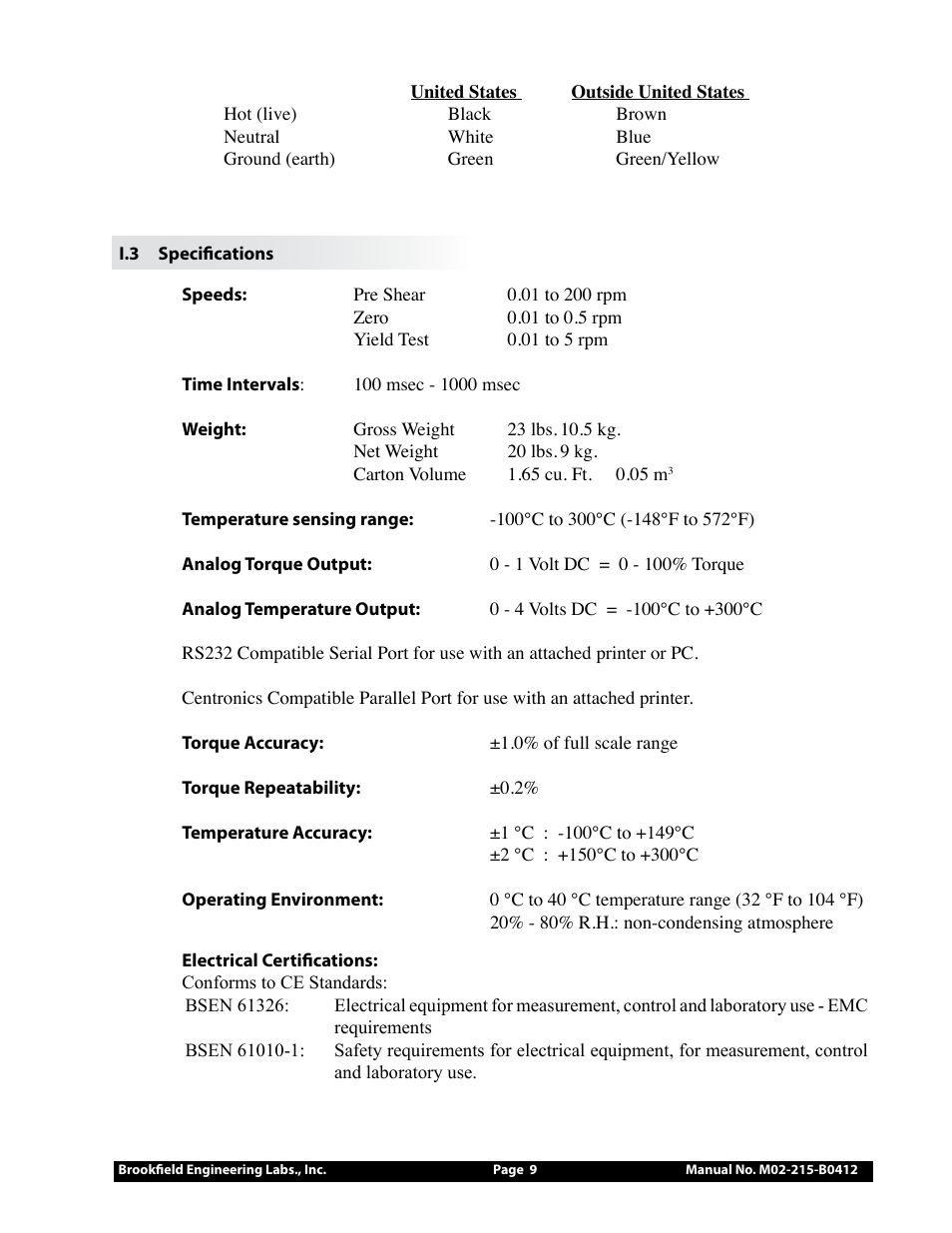 Brookfield YR-1 Rheometer User Manual | Page 9 / 64