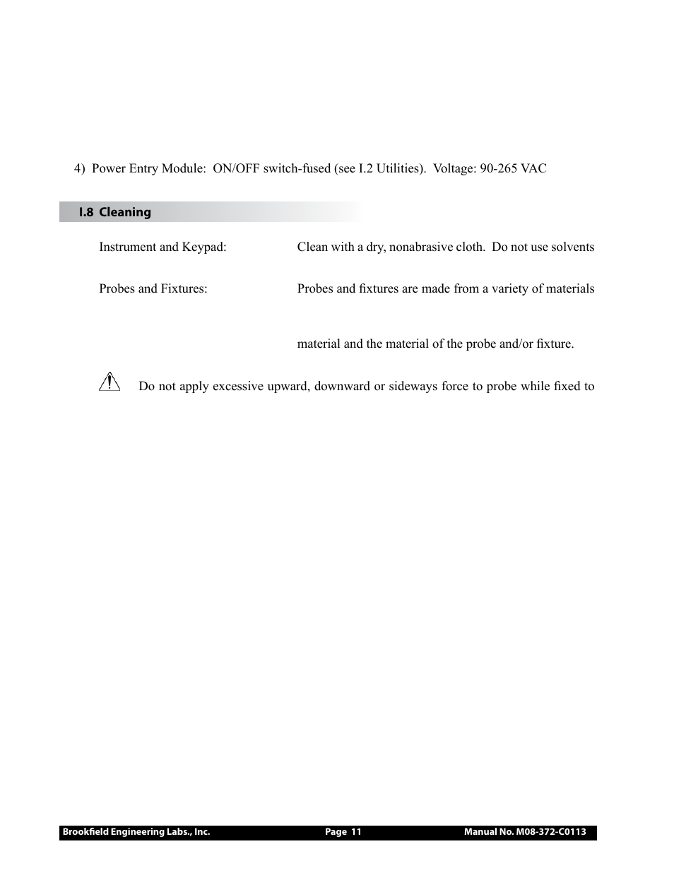 Brookfield CT3 Texture Analyzer User Manual | Page 11 / 56