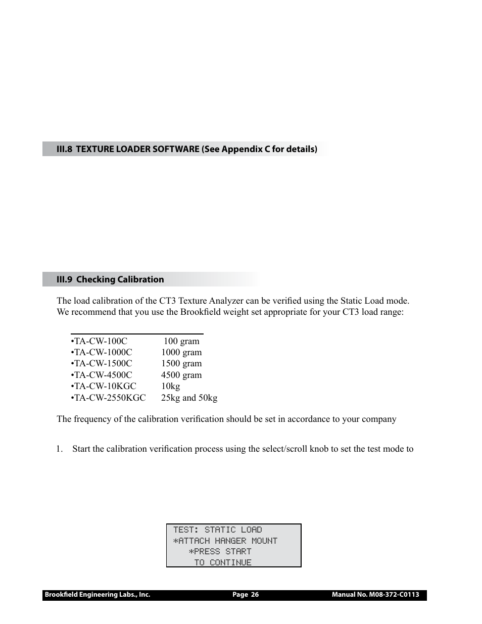Brookfield CT3 Texture Analyzer User Manual | Page 26 / 56