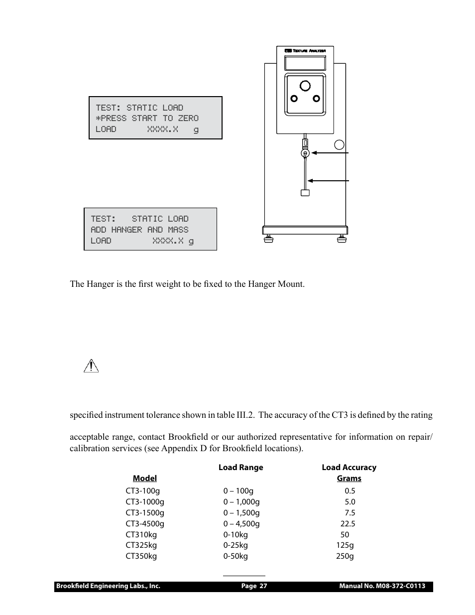 Brookfield CT3 Texture Analyzer User Manual | Page 27 / 56