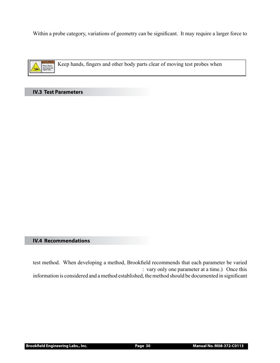 Brookfield CT3 Texture Analyzer User Manual | Page 30 / 56
