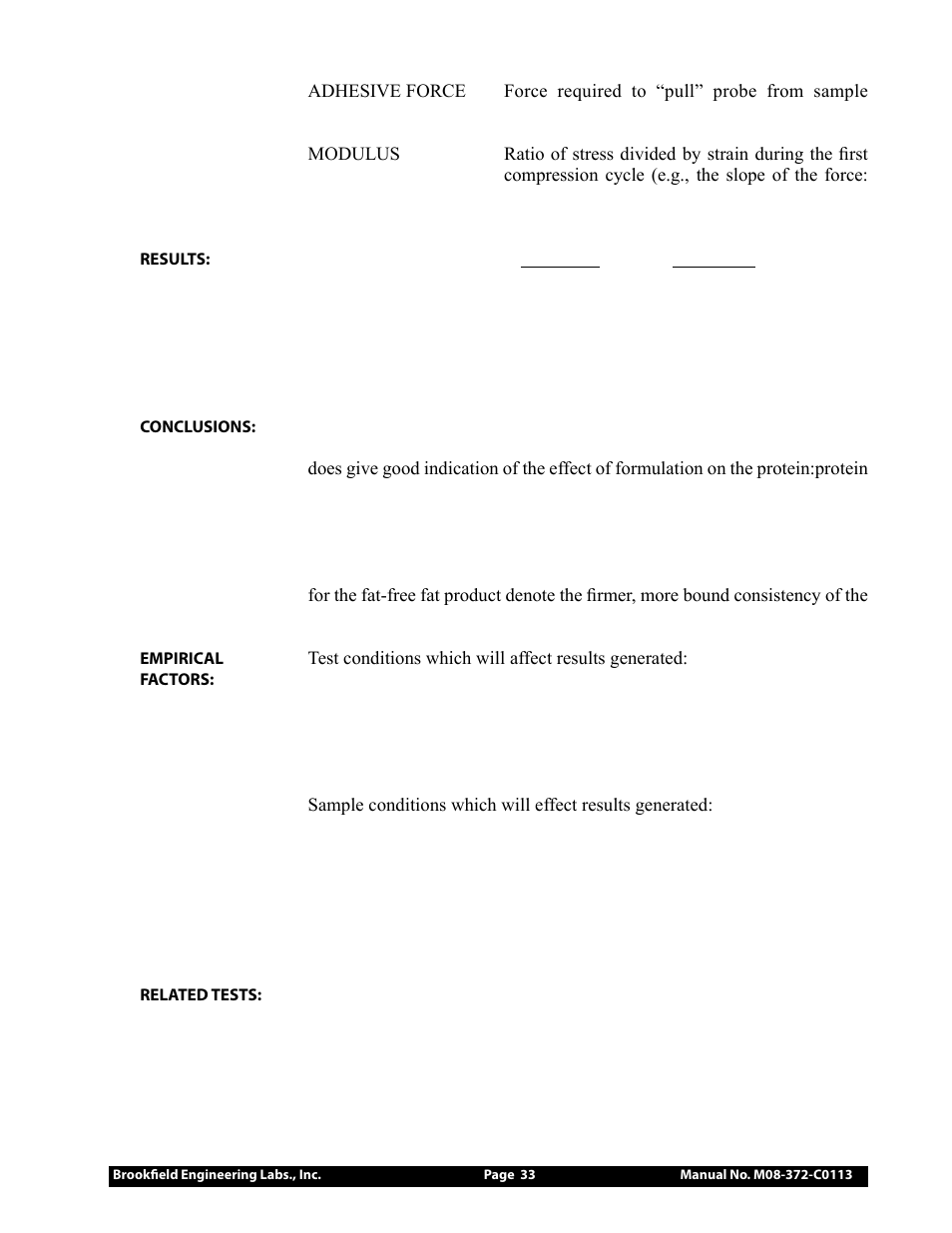 Brookfield CT3 Texture Analyzer User Manual | Page 33 / 56