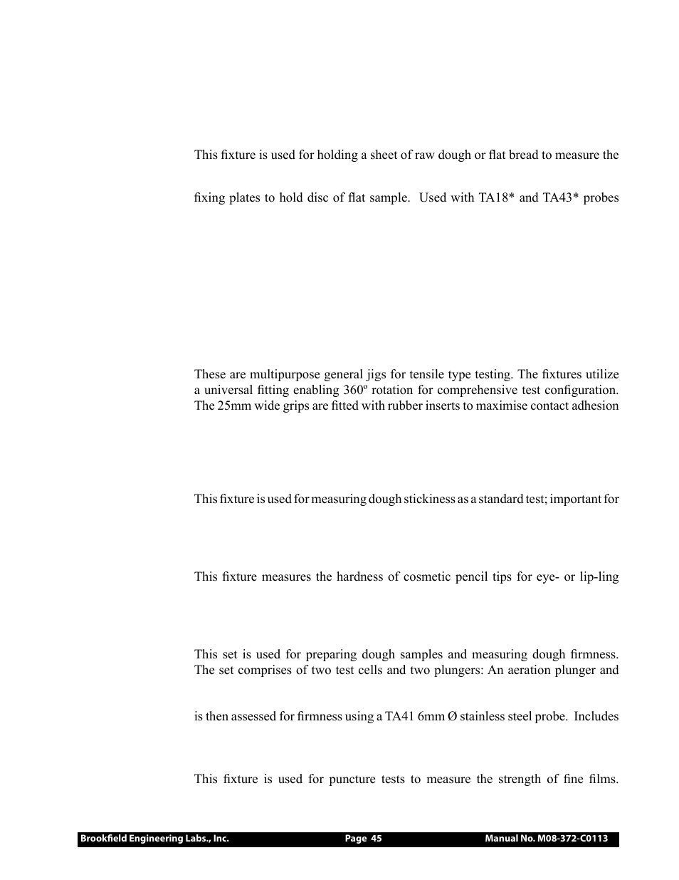 Brookfield CT3 Texture Analyzer User Manual | Page 45 / 56