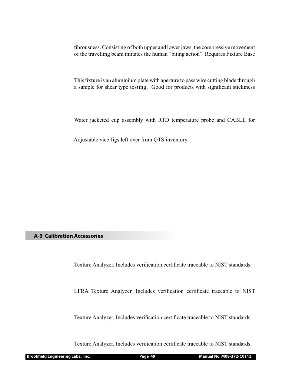 Brookfield CT3 Texture Analyzer User Manual | Page 49 / 56