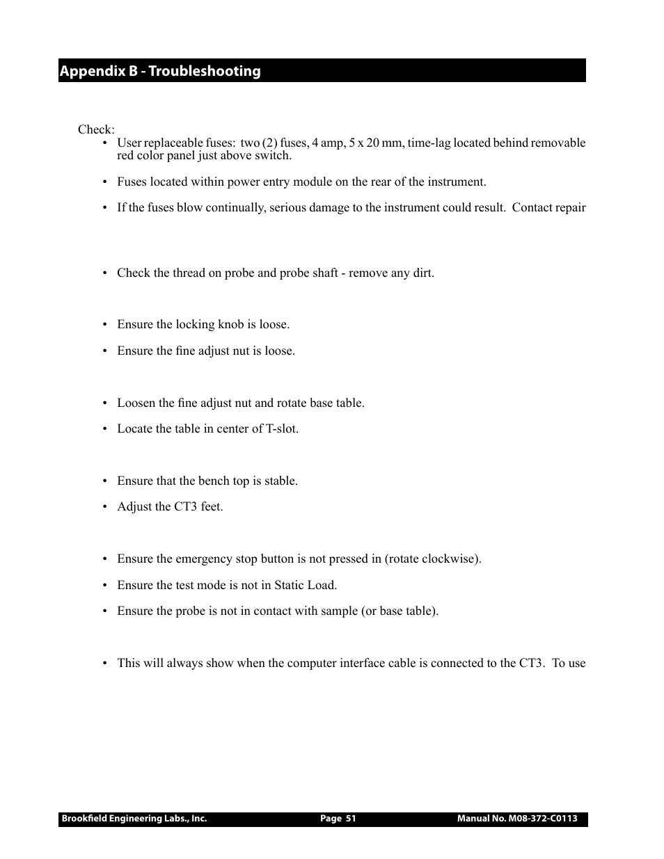 Brookfield CT3 Texture Analyzer User Manual | Page 51 / 56