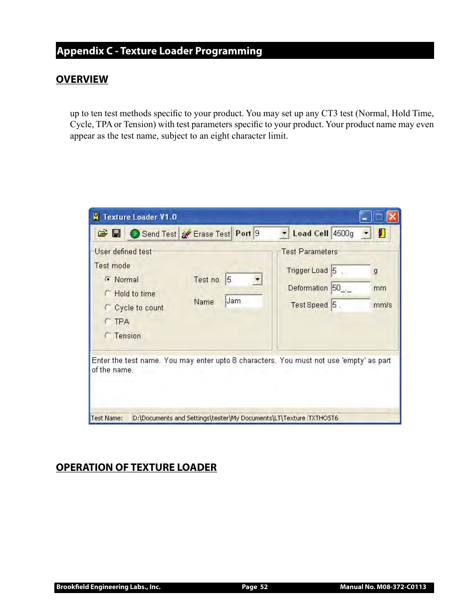 Brookfield CT3 Texture Analyzer User Manual | Page 52 / 56