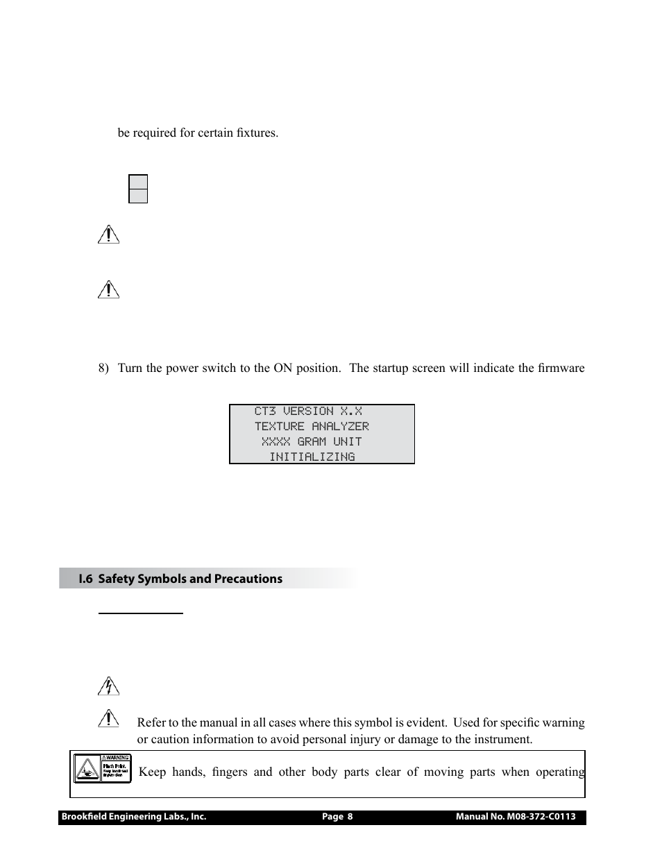 Brookfield CT3 Texture Analyzer User Manual | Page 8 / 56