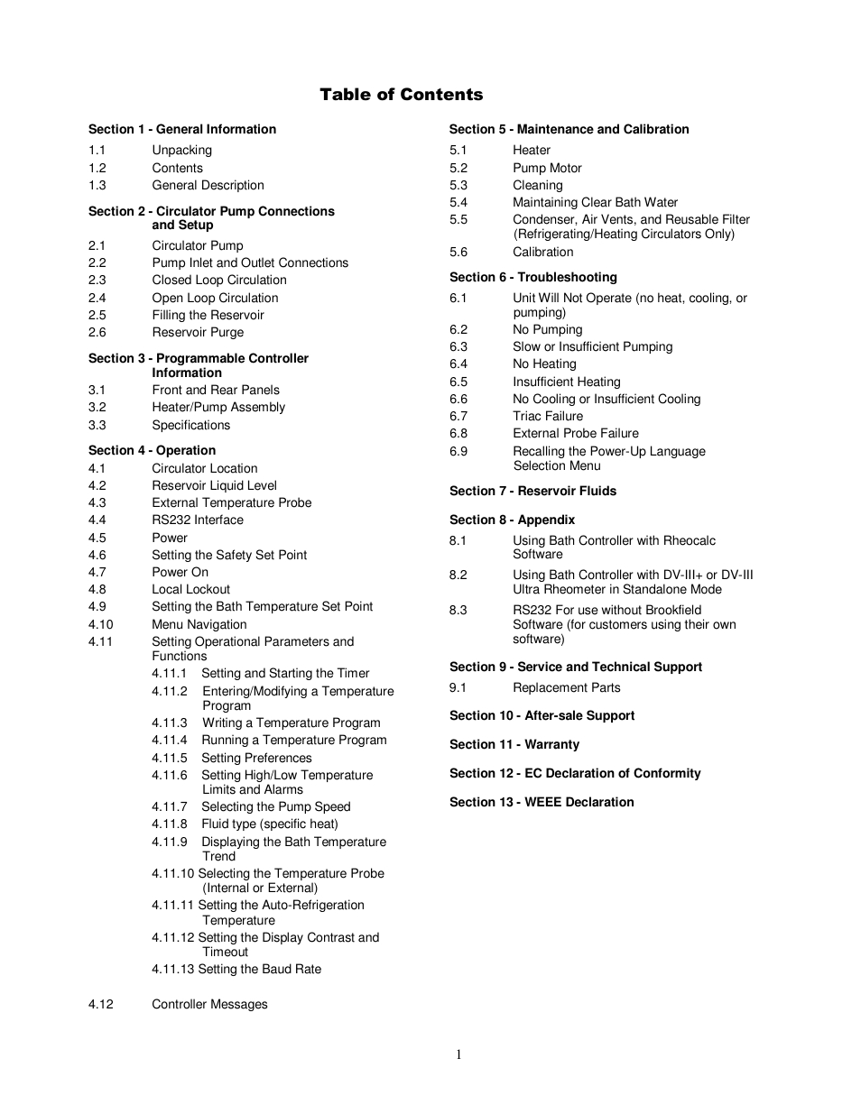 Brookfield Bath, Model TC-602 User Manual | Page 2 / 38