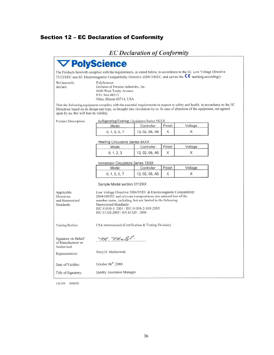 Brookfield Bath, Model TC-602 User Manual | Page 37 / 38