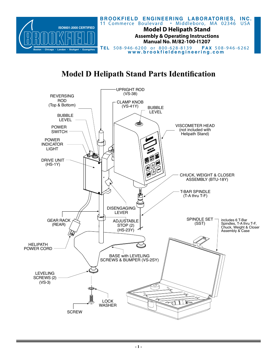 Brookfield Helipath Stand User Manual | 4 pages