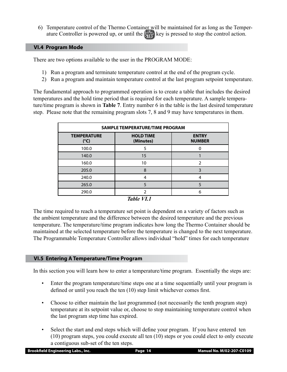 Brookfield Temperature Controller, Model 106 User Manual | Page 14 / 27