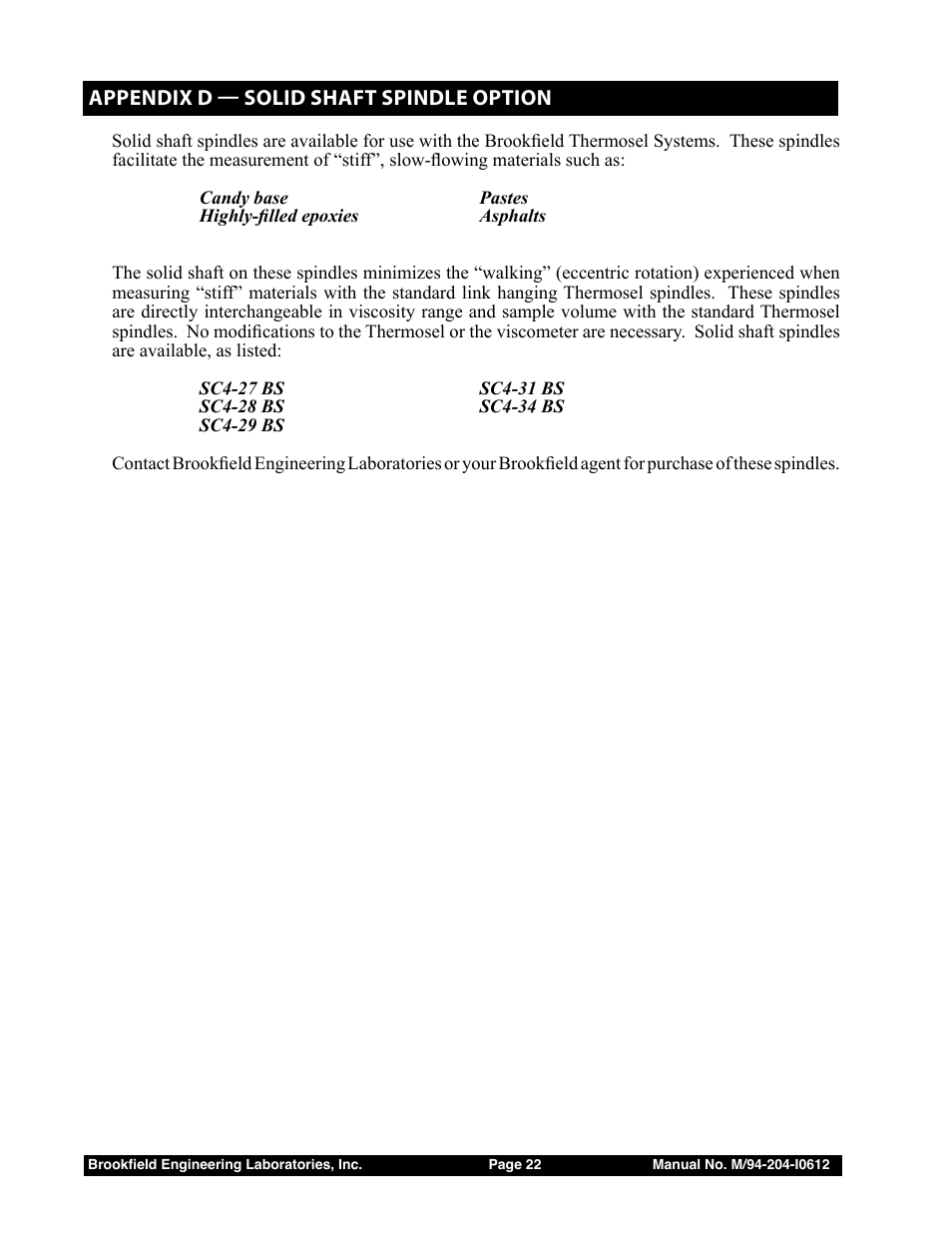 Brookfield Thermosel User Manual | Page 22 / 25