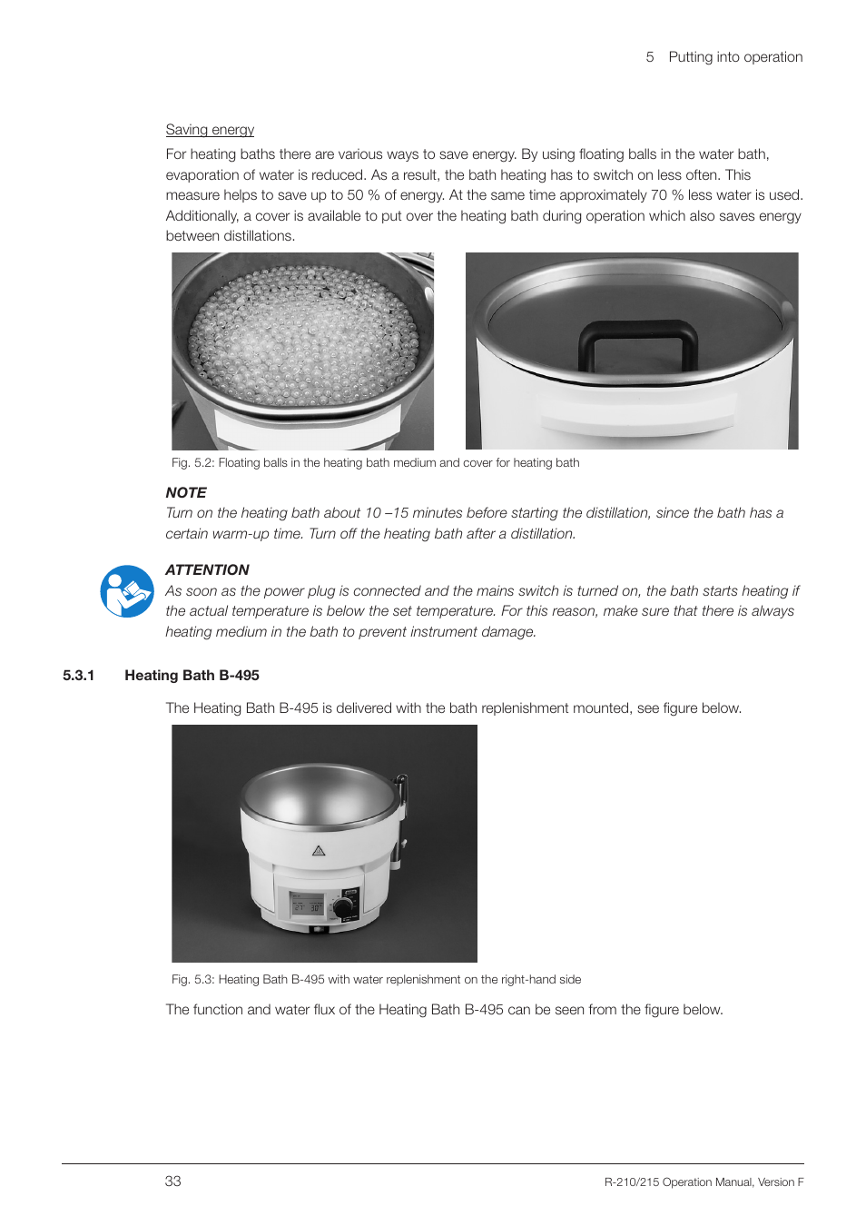 1 heating bath b-495 | BUCHI Rotavapo R-215 User Manual | Page 33 / 78