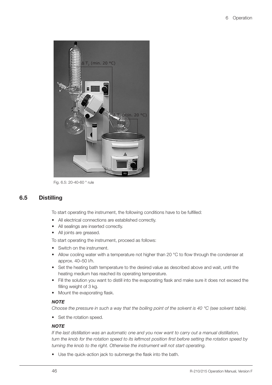 5 distilling, 6 .5 distilling | BUCHI Rotavapo R-215 User Manual | Page 46 / 78