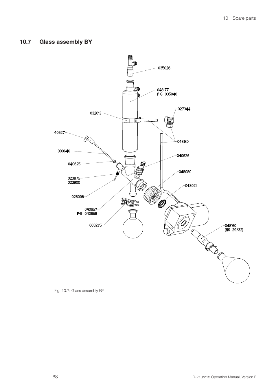 7 glass assembly by, 10 .7 glass assembly by | BUCHI Rotavapo R-215 User Manual | Page 68 / 78