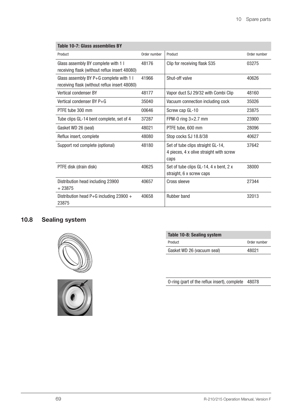 8 sealing system, 10 .8 sealing system | BUCHI Rotavapo R-215 User Manual | Page 69 / 78