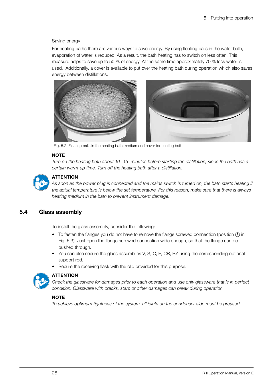 4 glass assembly, Glass assembly, 5 .4 glass assembly | BUCHI Rotavapo R II User Manual | Page 28 / 58