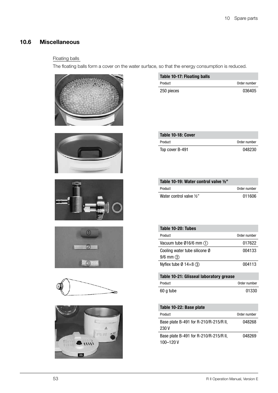 6 miscellaneous, 10 .6 miscellaneous | BUCHI Rotavapo R II User Manual | Page 53 / 58