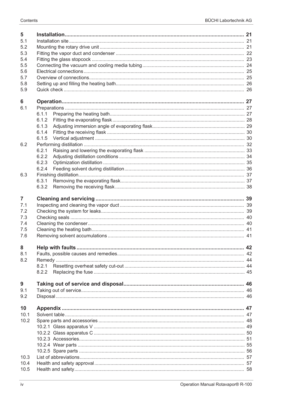 BUCHI Rotavapo R-100 User Manual | Page 4 / 60